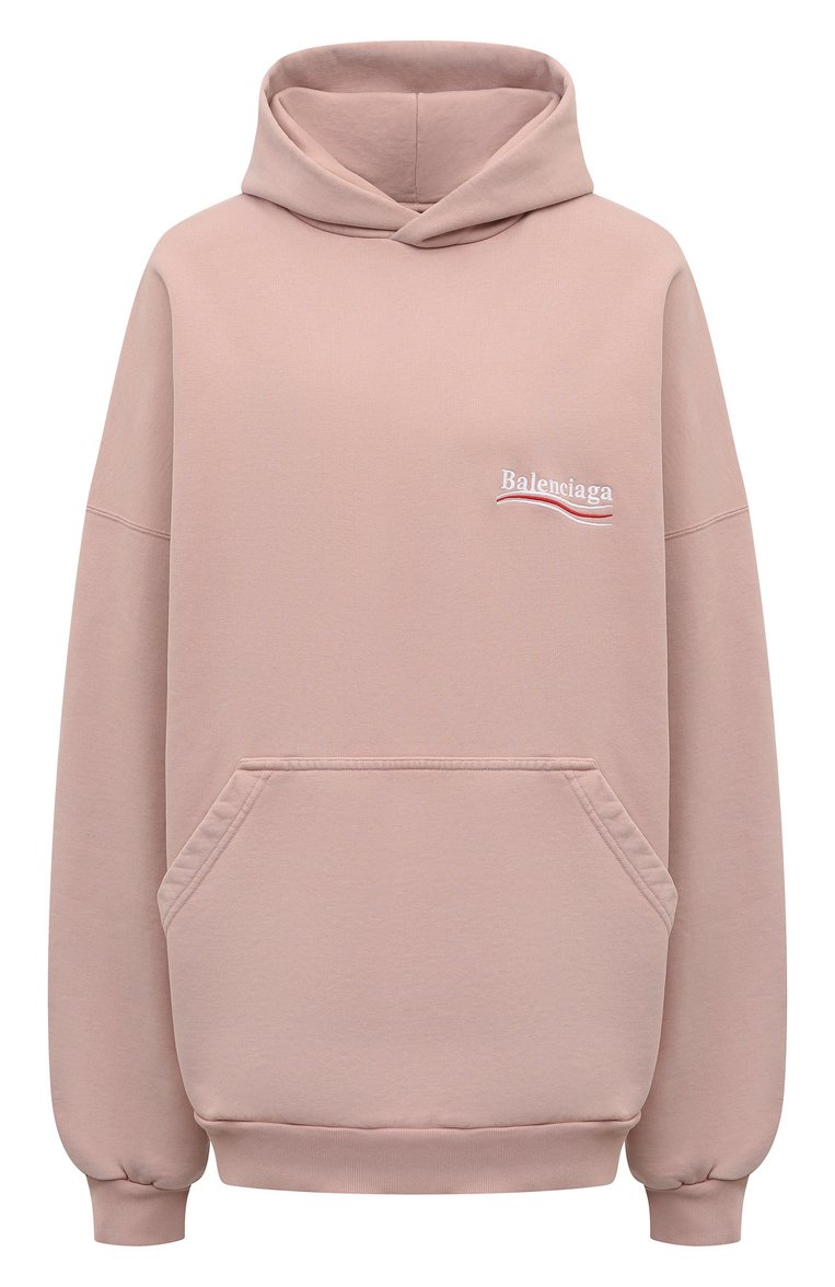 Женский хлопковое худи BALENCIAGA розового цвета, арт. 739024/TKVI9 | Фото 1 (Длина (для топов): Стандартные; Рукава: Длинные; Материал внешний: Хлопок; Женское Кросс-КТ: Худи-одежда; Стили: Кэжуэл; Автоматизация ТО: Проставлено; Автоматизация состава: Проставлено)