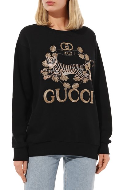 Хлопковый свитшот GUCCI черного цвета по цене 141120 руб., арт. 617964 XJD4I, фото 3 Хлопковый свитшот GUCCI, арт. 617964 XJD4I, фото 3