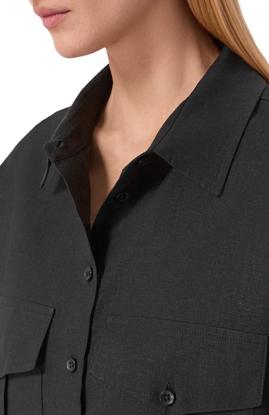 Рубашка изо льна и вискозы HINNOMINATE HMABW02631 Чёрный  HMABW02631 Фото 5