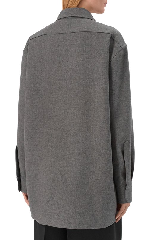 Шерстяная рубашка Jil Sander J03DL0210/J41557 Серый  J03DL0210/J41557 Фото 4