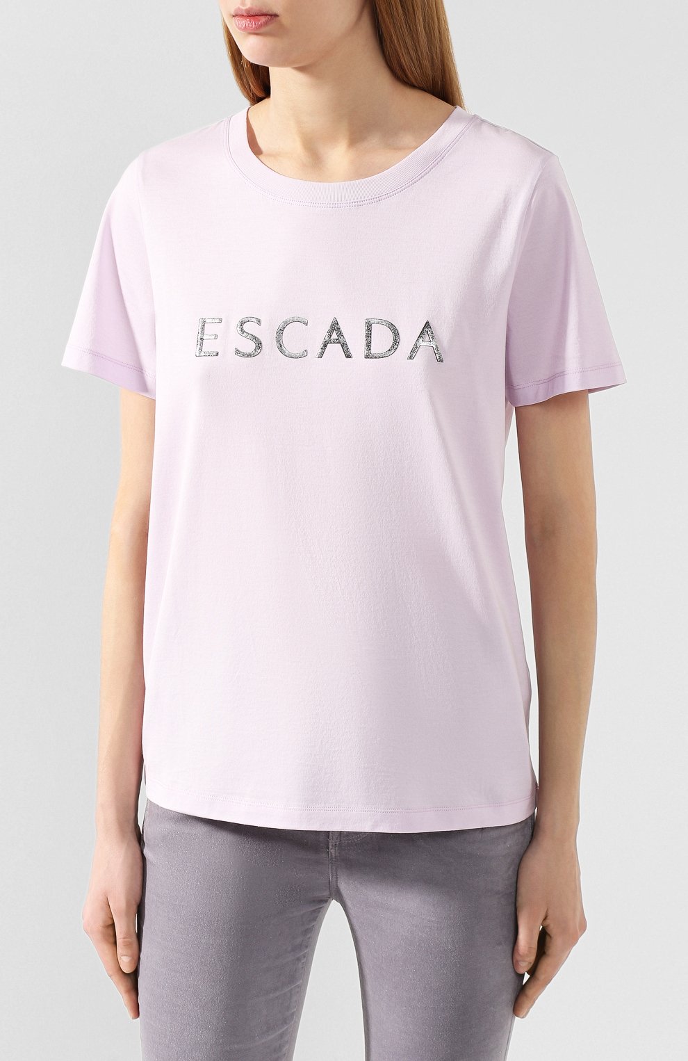 Хлопковая футболка ESCADA SPORT сиреневого цвета по цене 13450 руб., арт. 5031118, фото 3 Хлопковая футболка ESCADA SPORT, арт. 5031118, фото 3