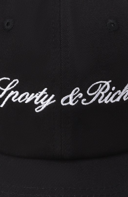 Хлопковая бейсболка Sporty and Rich AC07960326BA01 Чёрный  AC07960326BA01 Фото 3