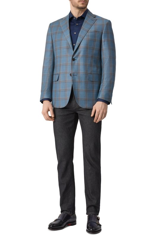 Шерстяной пиджак Corneliani 256008-2516277 Голубой  256008-2516277 Фото 3