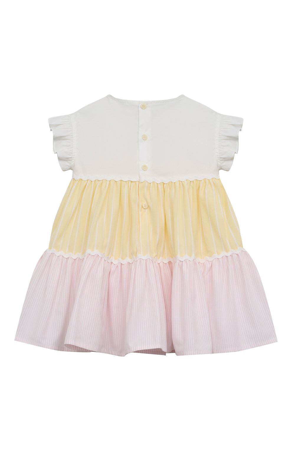 Хлопковое платье IL GUFO разноцветного цвета по цене 14750 руб., арт. P22VM676C1069/12M-18M, фото 2 Хлопковое платье IL GUFO, арт. P22VM676C1069/12M-18M, фото 2