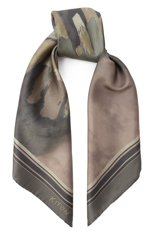 Шелковый платок Kiton D53754K0530H06 Серый D53754K0530H06