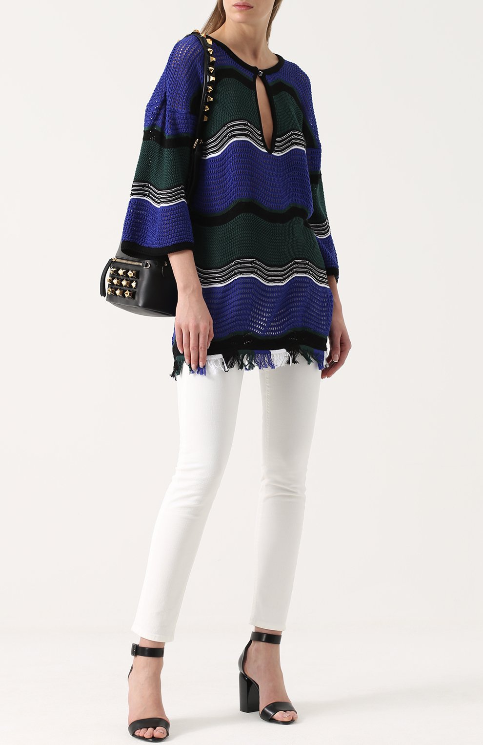 Вязаная туника с бахромой и вырезом-капелька FENDI, арт. FXX595/0GJ, фото 2