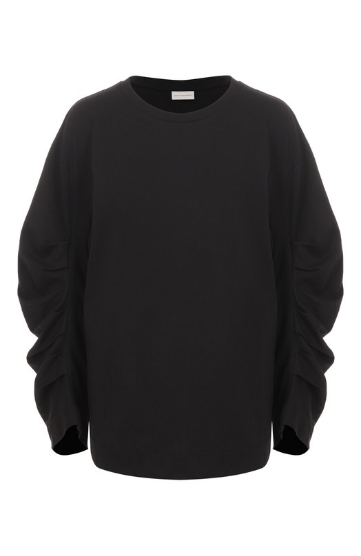 Хлопковый лонгслив Dries Van Noten 011110-2603-900 Чёрный 011110-2603-900