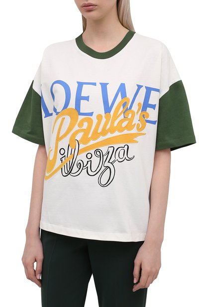 Хлопковая футболка loewe x paula's ibiza LOEWE белого цвета по цене 38550 руб., арт. S616Y22X16, фото 3 Хлопковая футболка loewe x paula's ibiza LOEWE, арт. S616Y22X16, фото 3