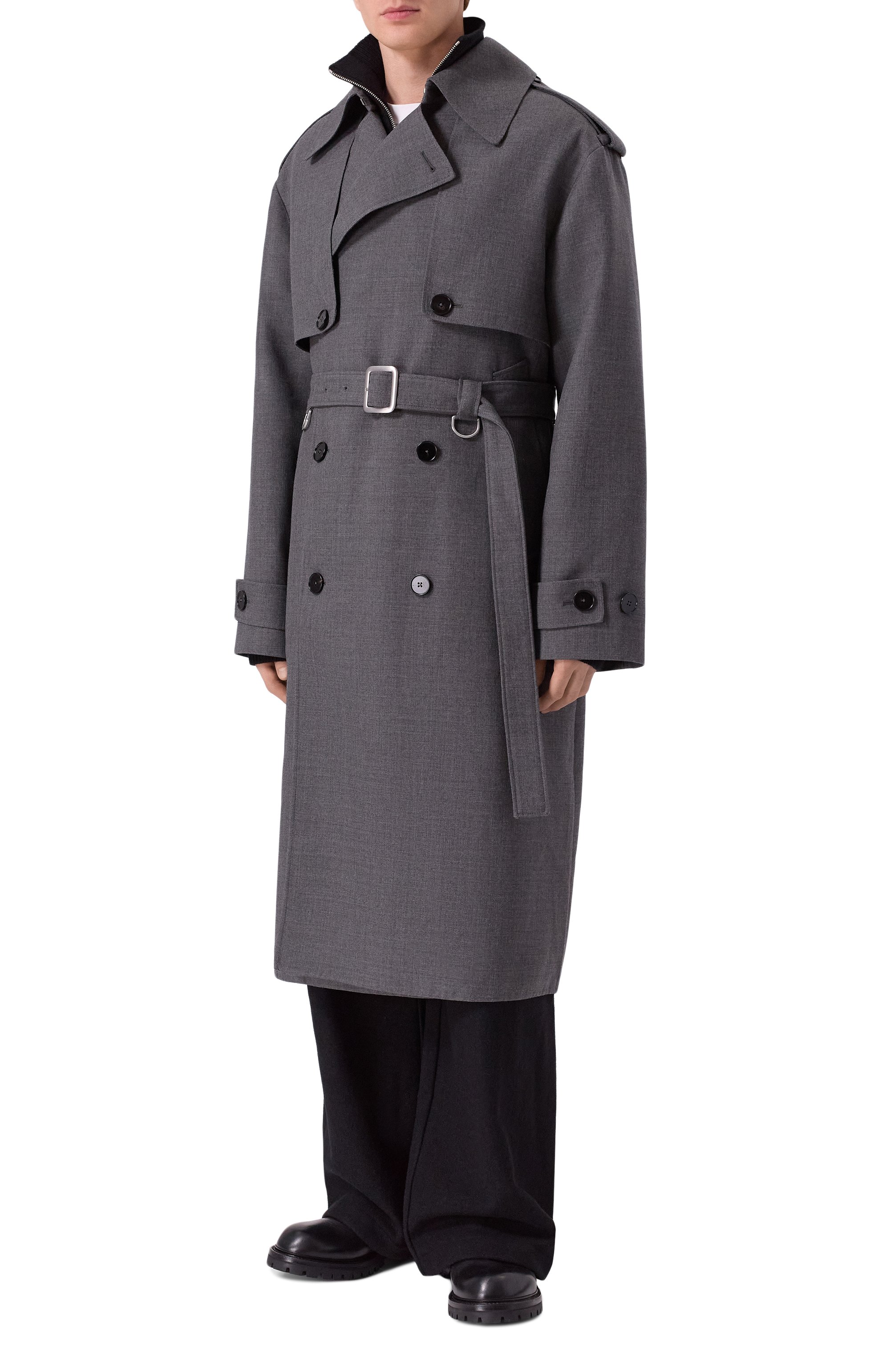 Шерстяное пальто JIL SANDER серого цвета по цене 643000 руб., арт. J21SW0072/J40289, фото 2 Шерстяное пальто JIL SANDER, арт. J21SW0072/J40289, фото 2