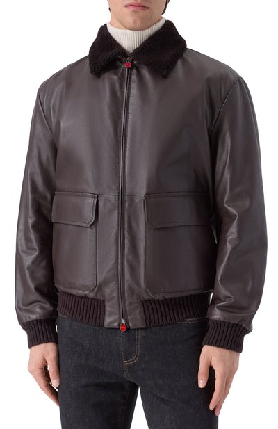 Кожаный бомбер KITON, арт. UW2240V0416H21, фото 3