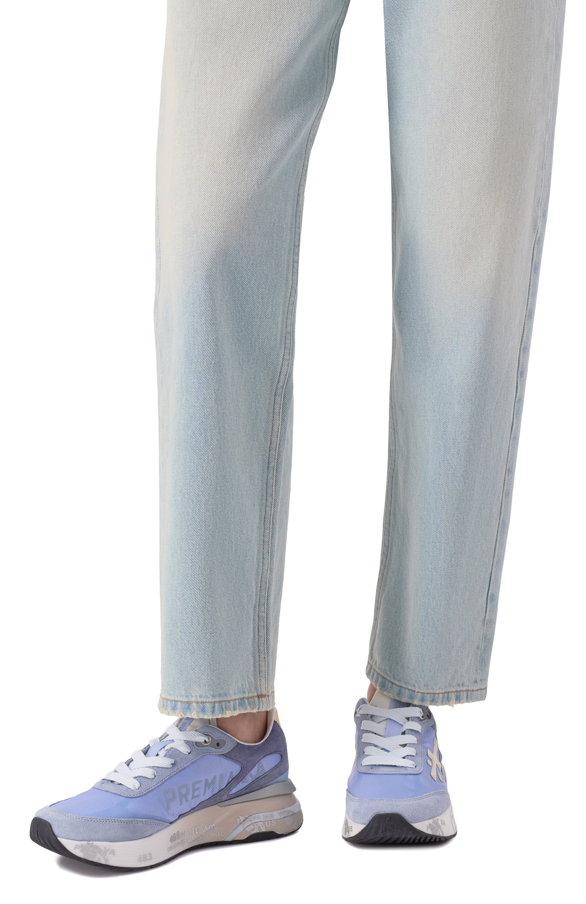 Комбинированные кроссовки lucy-d 0.2 PREMIATA голубого цвета по цене 32600 руб., арт. M0ERUND/VAR 8082, фото 2 Комбинированные кроссовки lucy-d 0.2 PREMIATA, арт. M0ERUND/VAR 8082, фото 2