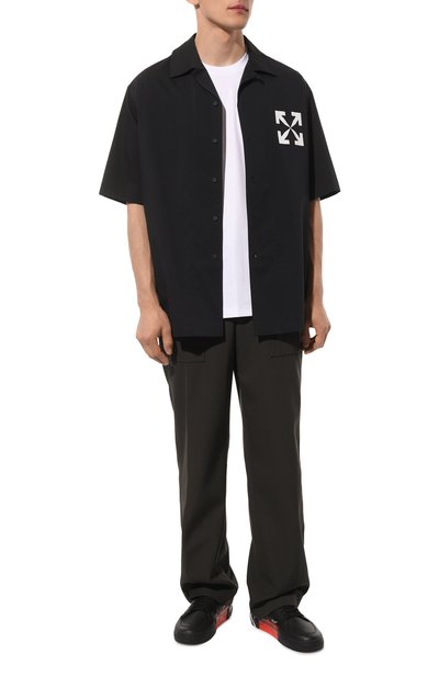 Кожаные кеды vulcanized OFF-WHITE черного цвета по цене 43500 руб., арт. OMIA085C99LEA0011001, фото 2 Кожаные кеды vulcanized OFF-WHITE, арт. OMIA085C99LEA0011001, фото 2