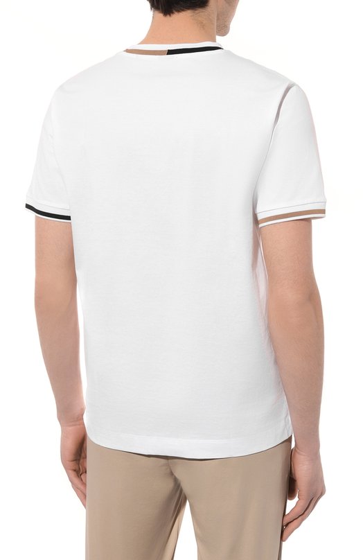 Хлопковая футболка BOSS 50513364 Белый  50513364 Фото 4