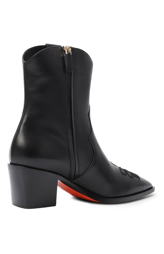 Кожаные ботильоны Santoni WT0G71985BJ2S0WF Чёрный  WT0G71985BJ2S0WF Фото 5