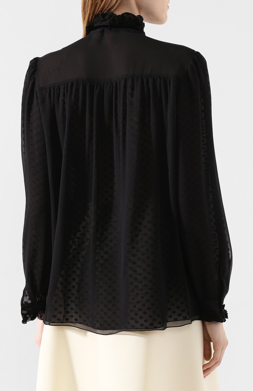 Шелковая блузка MARC JACOBS (THE) черного цвета по цене 58400 руб., арт. M4008437, фото 4 Шелковая блузка MARC JACOBS (THE), арт. M4008437, фото 4