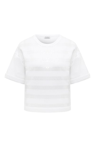 Женская хлопковая футболка BRUNELLO CUCINELLI, арт. M0T63B1277