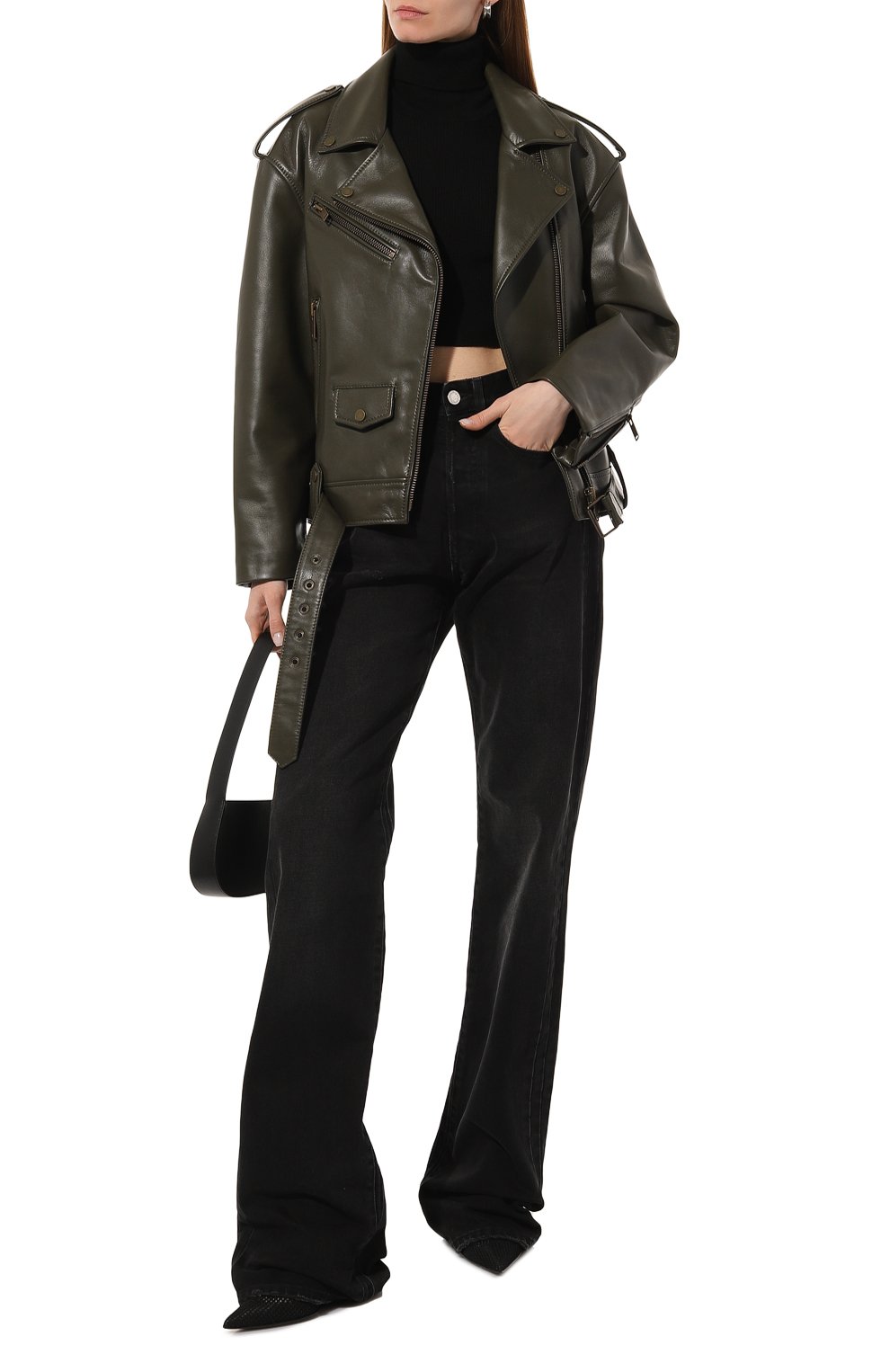 Кожаная куртка CHAUD STUDIO темно-зеленого цвета по цене 150000 руб., арт. JOHNNYBIKER22, фото 2 Кожаная куртка CHAUD STUDIO, арт. JOHNNYBIKER22, фото 2