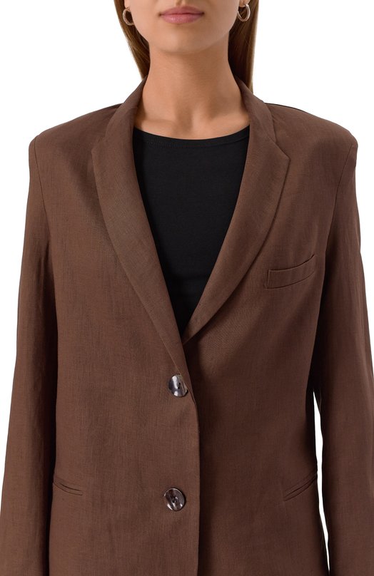 Льняной жакет Albus Lumen AL.RT25.006.CLASSICBLAZER Коричневый  AL.RT25.006.CLASSICBLAZER Фото 5