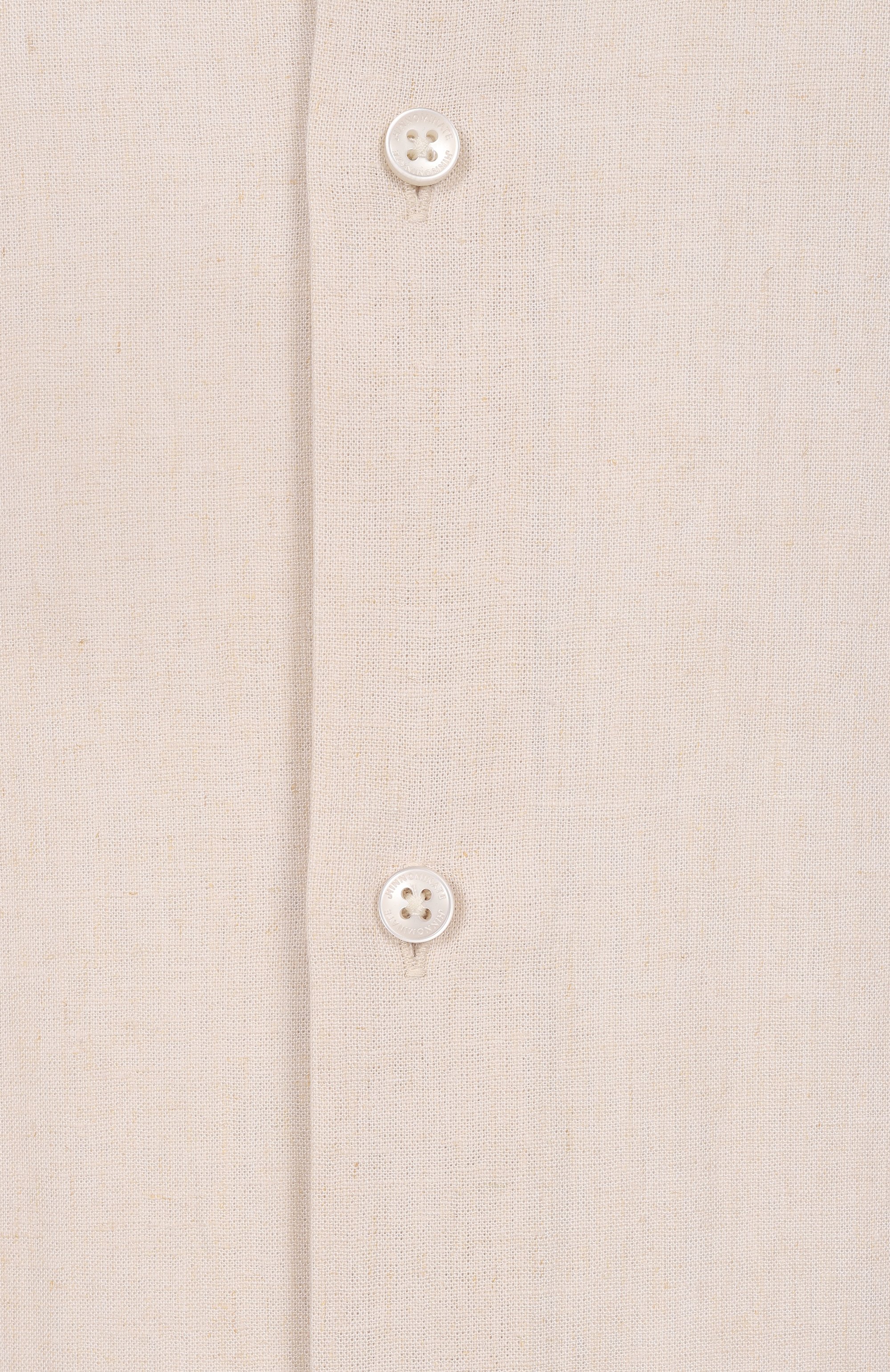 Рубашка изо льна и вискозы HINNOMINATE бежевого цвета по цене 17550 руб., арт. HMABM01347, фото 6 Рубашка изо льна и вискозы HINNOMINATE, арт. HMABM01347, фото 6