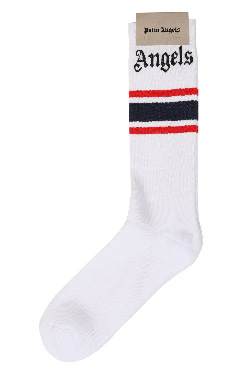 Хлопковые носки PALM ANGELS белого цвета по цене 6985 руб., арт. PMRA001F24FAB004, фото 1 Хлопковые носки PALM ANGELS, арт. PMRA001F24FAB004, фото 1