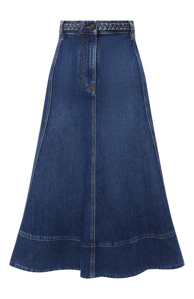 Джинсовая юбка VALENTINO синего цвета по цене 95700 руб., арт. UB3DD10G1LL, фото 1 Джинсовая юбка VALENTINO, арт. UB3DD10G1LL, фото 1