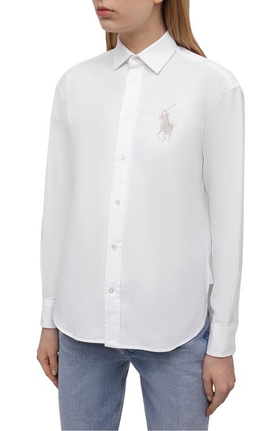Хлопковая рубашка POLO RALPH LAUREN белого цвета по цене 18800 руб., арт. 211846923, фото 3 Хлопковая рубашка POLO RALPH LAUREN, арт. 211846923, фото 3