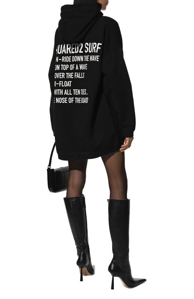 Хлопковое платье DSQUARED2 черного цвета по цене 61750 руб., арт. S75GU0443/S25516, фото 2 Хлопковое платье DSQUARED2, арт. S75GU0443/S25516, фото 2