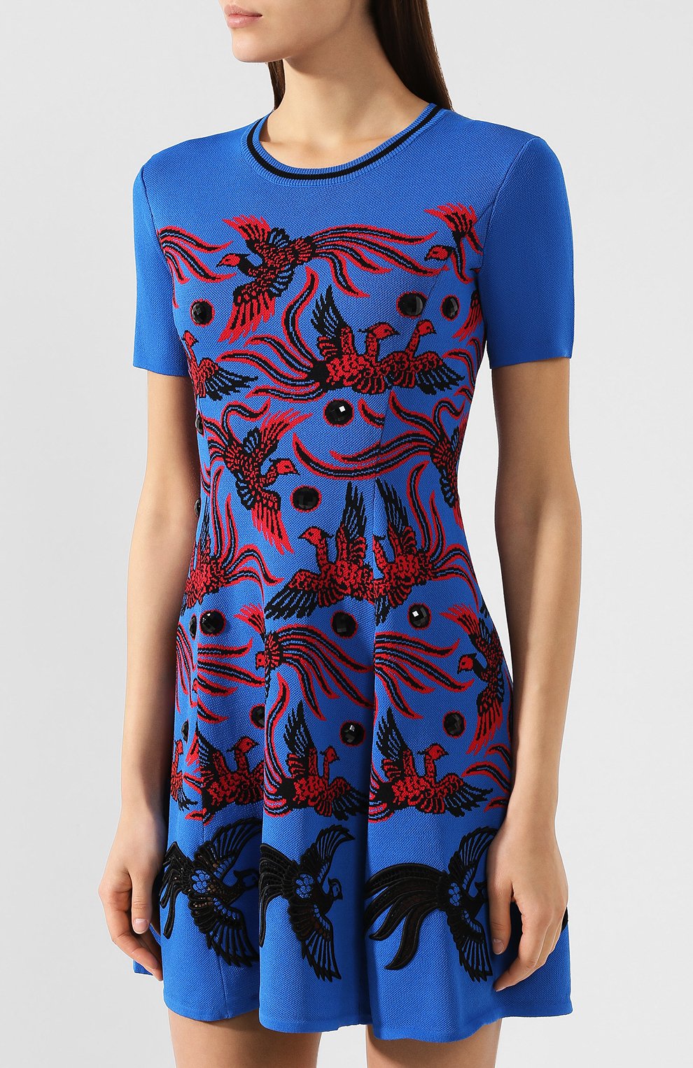 Платье с принтом KENZO синего цвета по цене 42400 руб., арт. 2R0422816, фото 3 Платье с принтом KENZO, арт. 2R0422816, фото 3