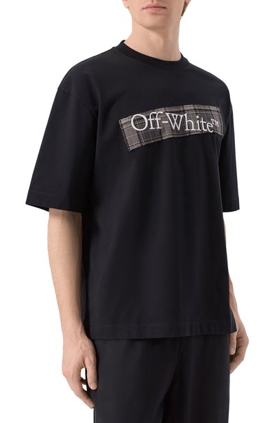 Хлопковая футболка OFF-WHITE, арт. 0MAA120F25JER00N, фото 3