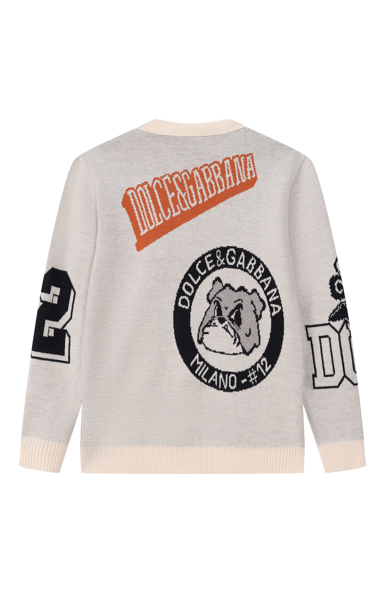 Шерстяной кардиган DOLCE & GABBANA кремового цвета по цене 84100 руб., арт. L4KWE3/JDVMF, фото 2 Шерстяной кардиган DOLCE & GABBANA, арт. L4KWE3/JDVMF, фото 2
