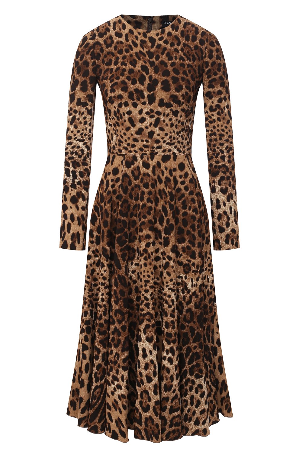 Платье из вискозы DOLCE & GABBANA леопардового цвета по цене 236500 руб., арт. F6H0IT/FSRKI, фото 1 Платье из вискозы DOLCE & GABBANA, арт. F6H0IT/FSRKI, фото 1