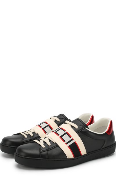 Кожаные кеды с логотипом бренда GUCCI, арт. 523469/0FIV0, фото 1