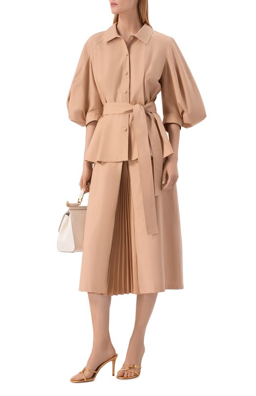 Хлопковая юбка Elie Saab SK259/P0023 Бежевый  SK259/P0023 Фото 2