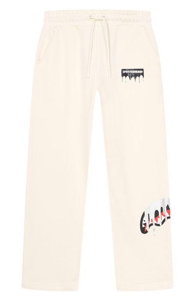 Хлопковые брюки SPRAYGROUND, арт. SPY1574GIV0/SILVER DRIP 0VER PANTS IV0