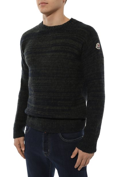 Шерстяной свитер MONCLER синего цвета по цене 56450 руб., арт. 9C000-22-M1115, фото 3 Шерстяной свитер MONCLER, арт. 9C000-22-M1115, фото 3