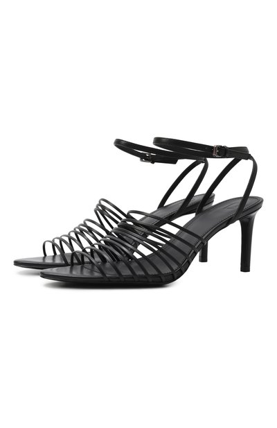 Кожаные босоножки 12 STOREEZ черного цвета по цене 19000 руб., арт. 128227, фото 1 Кожаные босоножки 12 STOREEZ, арт. 128227, фото 1