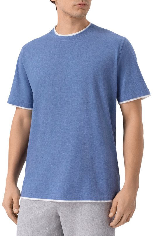 Хлопковая футболка Fedeli TU000200/JERSEY MELANGE Синий  TU000200/JERSEY MELANGE Фото 3