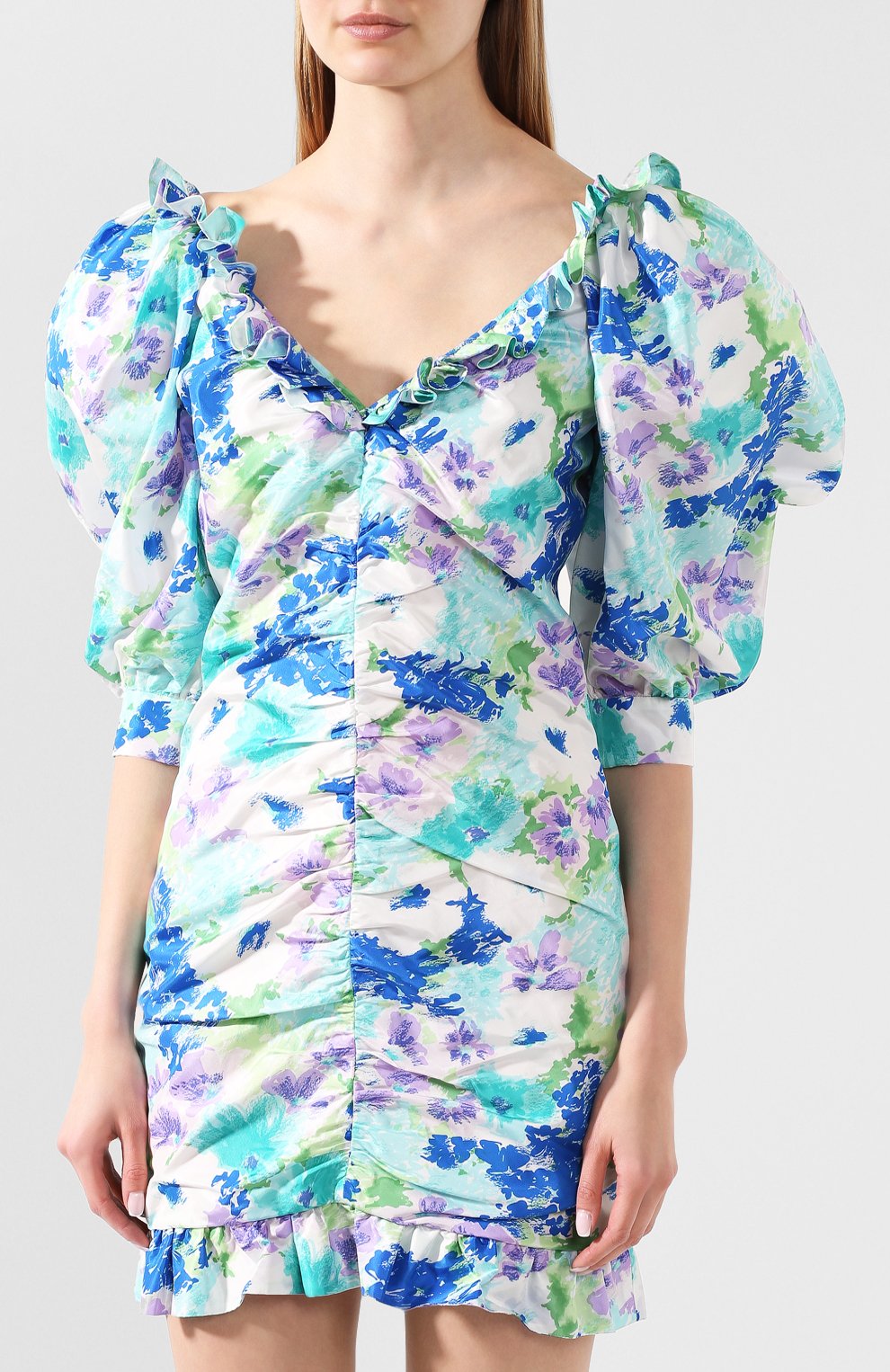 Шелковое платье ALESSANDRA RICH голубого цвета по цене 183500 руб., арт. FAB2009-F2780, фото 3 Шелковое платье ALESSANDRA RICH, арт. FAB2009-F2780, фото 3