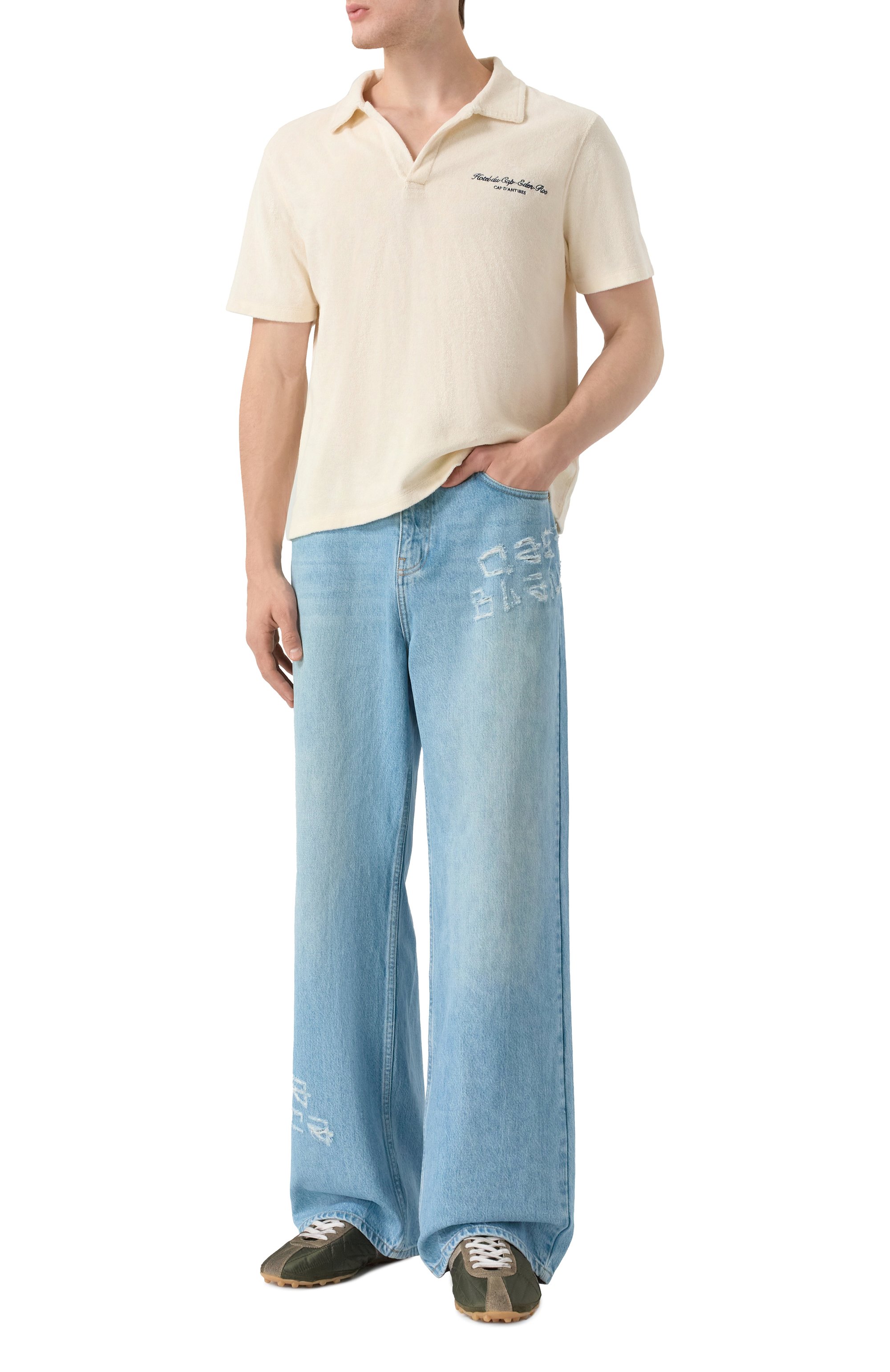 Хлопковое поло sporty & rich x hotel du cap-eden-roc SPORTY AND RICH, арт. T003260673CR01, фото 2