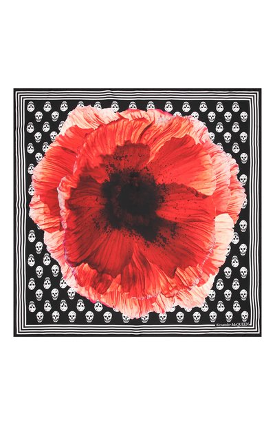 Шелковый платок ALEXANDER MCQUEEN черного цвета по цене 23850 руб., арт. 678094/3001Q, фото 4 Шелковый платок ALEXANDER MCQUEEN, арт. 678094/3001Q, фото 4