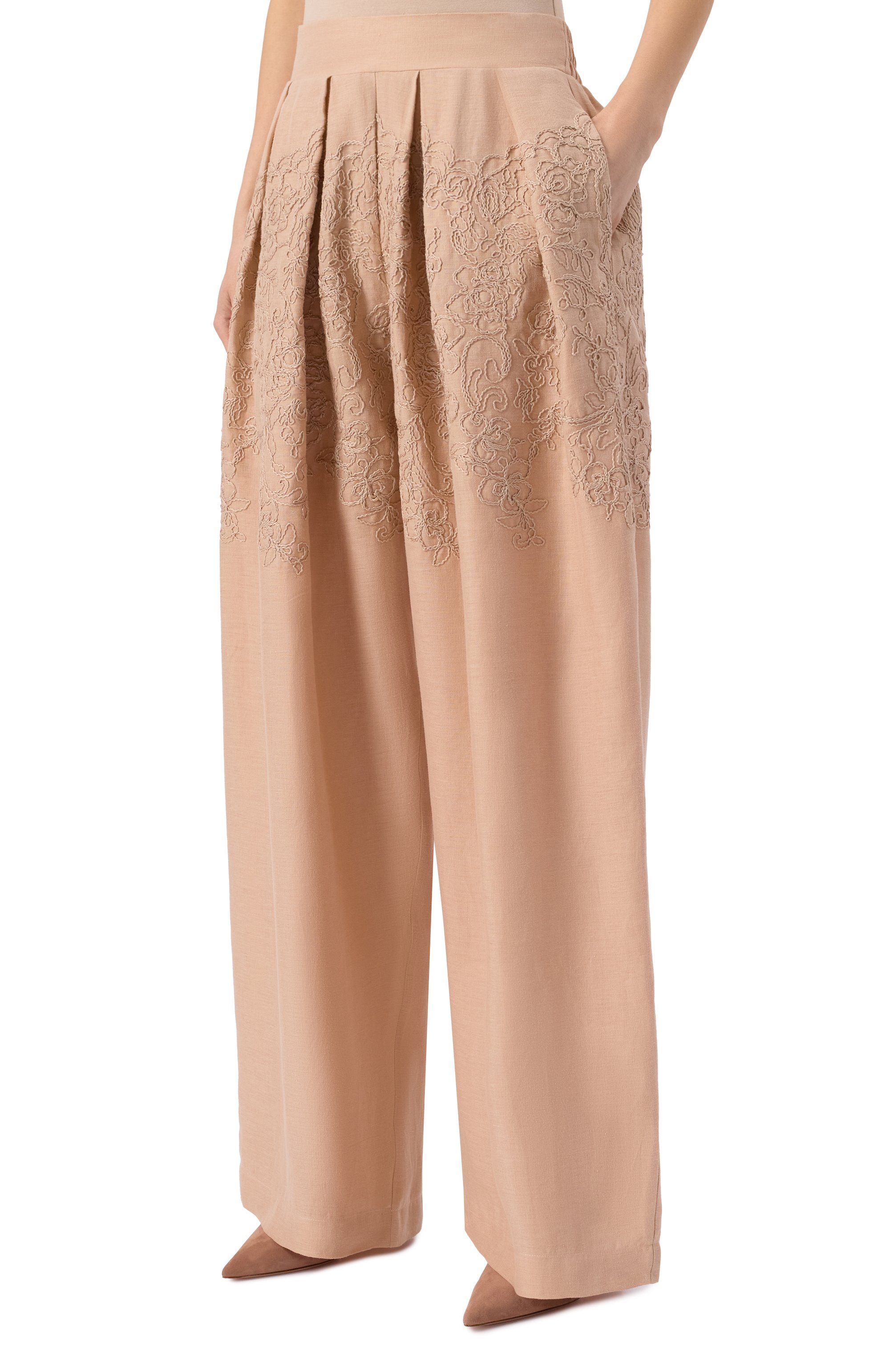 Брюки из хлопка и льна ERMANNO SCERVINO, арт. D464P600NZB, фото 3