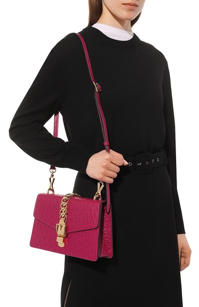 Сумка sylvie small из кожи страуса GUCCI, арт. 524405 GZPBG, фото 2