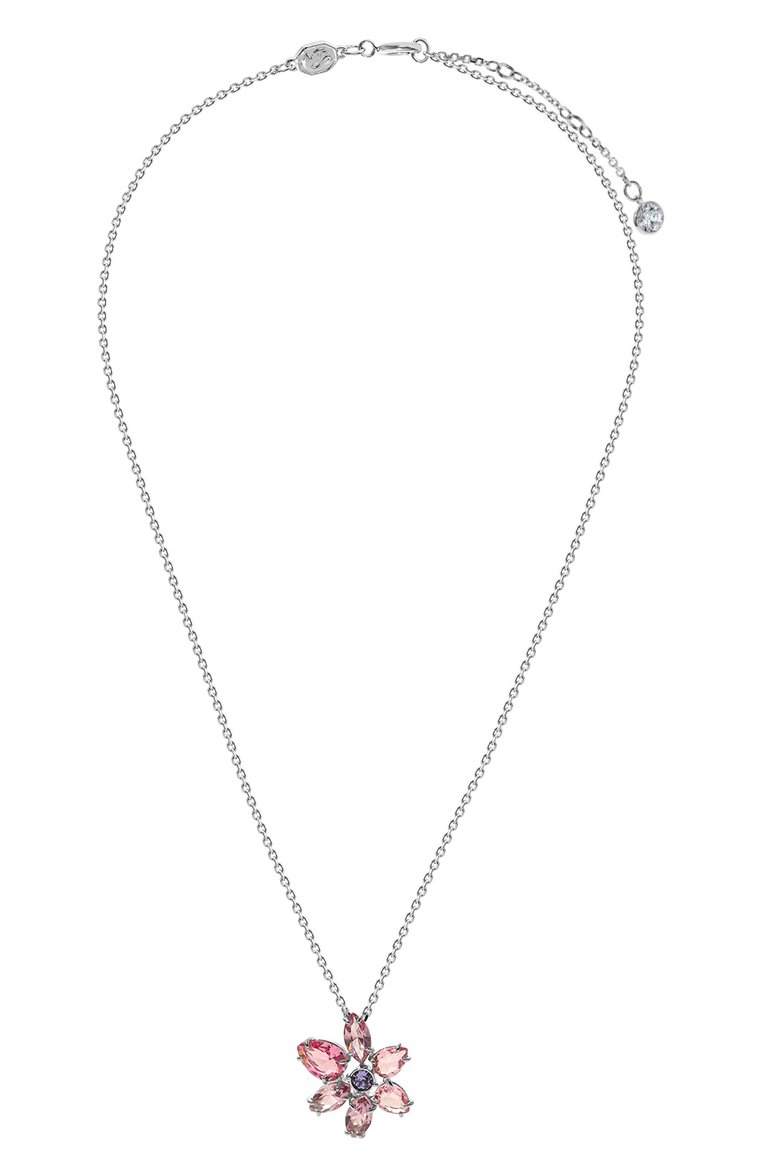 SWAROVSKI Gema ペンダント/正規品 5662493 Gema pendant, Mixed cuts, Flower, Pink, Rhodium plated