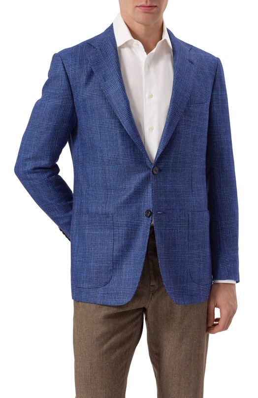 Пиджак из шерсти и кашемира Kiton UG81K0124E29 Синий  UG81K0124E29 Фото 5