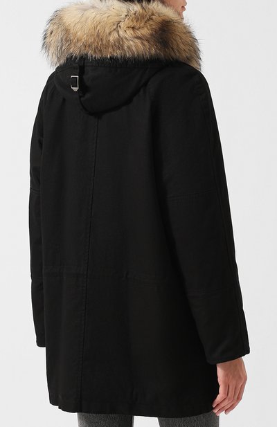 Хлопковая парка на меховой подкладке SAINT LAURENT, арт. 541961/Y681T, фото 4