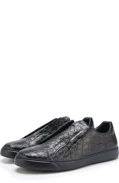 Кеды без шнуровки из кожи крокодила ZILLI, арт. T003/010/CCR0, фото 1