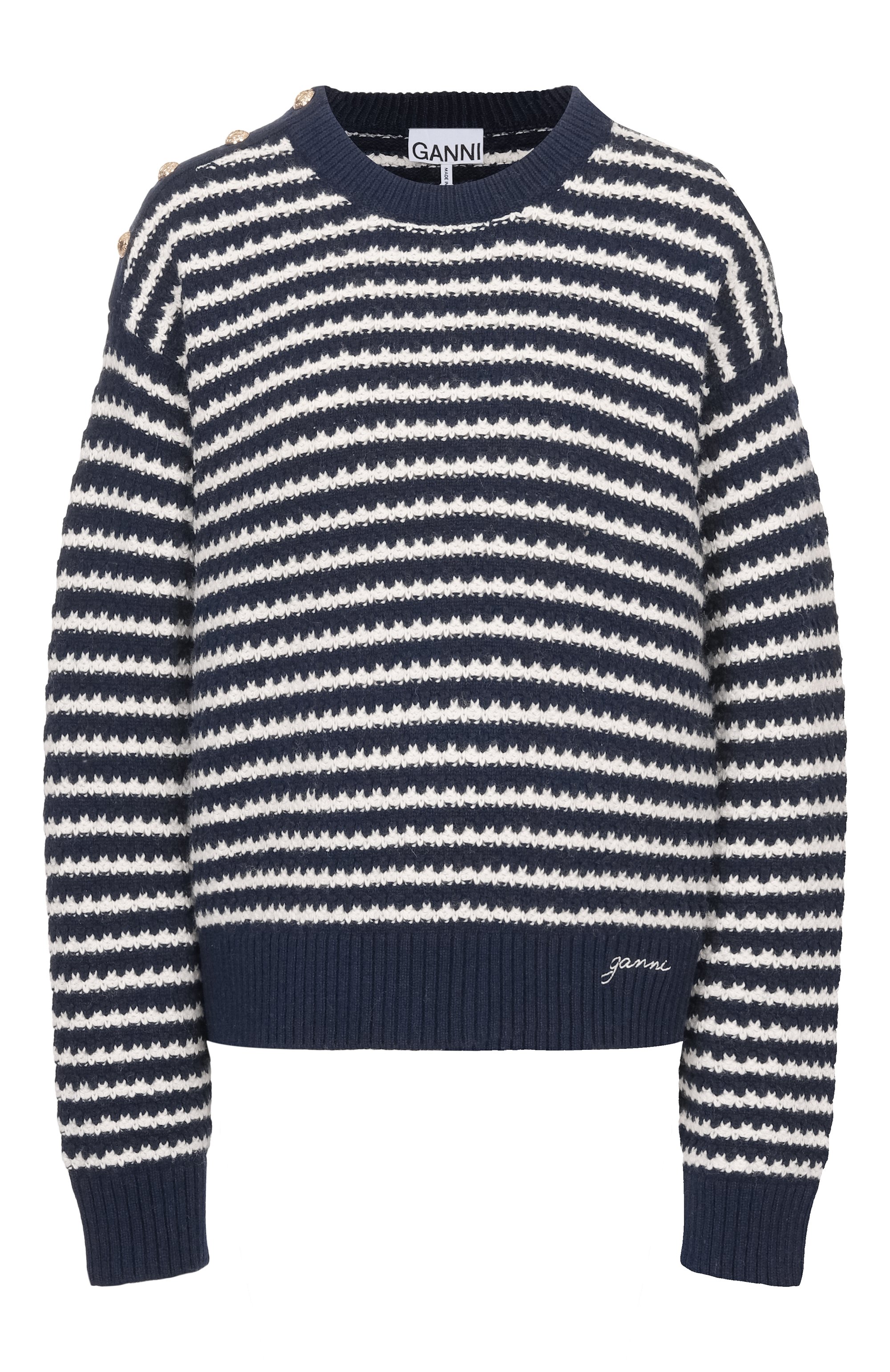 Свитер из шерсти и хлопка GANNI, арт. K2550/2733, фото 1