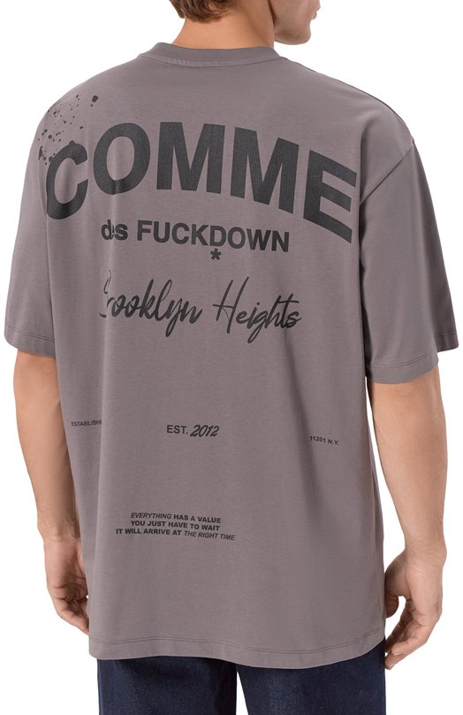 Хлопковая футболка Comme des Fuckdown CFABM01749 Серый  CFABM01749 Фото 4