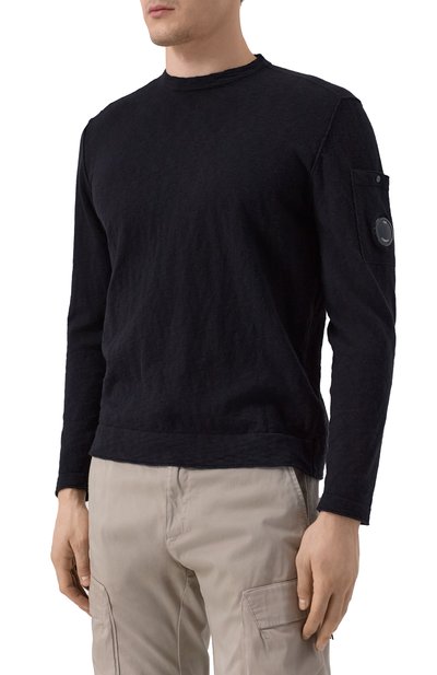 Хлопковый джемпер C.P. COMPANY черного цвета по цене 39950 руб., арт. 18CMKN302A110373A, фото 3 Хлопковый джемпер C.P. COMPANY, арт. 18CMKN302A110373A, фото 3