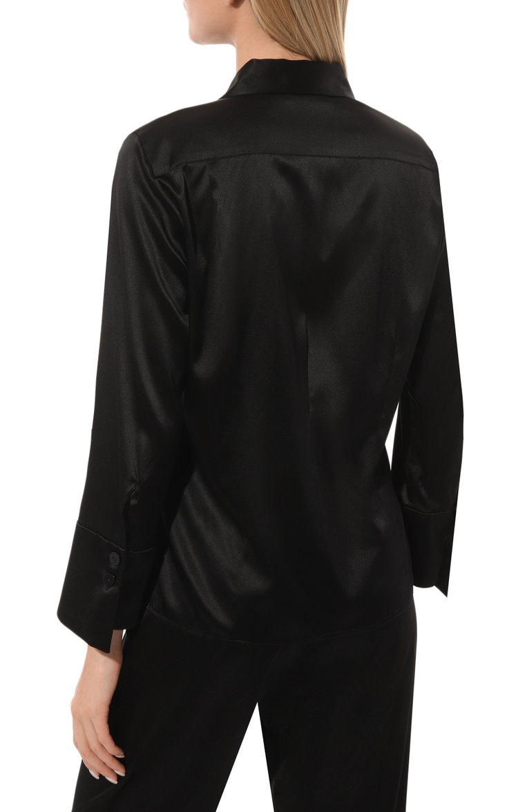 Женская шелковая пижама EVA B.BITZER черного цвета, арт. 27319271 | Фото 4 (Материал внешний: Шелк; Материал сплава: Проставлено; Нос: Не проставлено)